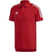 Koszulki męskie - Koszulka męska adidas Condivo 20 Polo czerwono-biała ED9235 - miniaturka - grafika 1