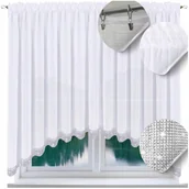 Firany - Firana gotowa z cyrkoniami 160x200 krótka do kuchni firany gładkie cekiny - miniaturka - grafika 1