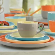 Serwisy do kawy i herbaty - Serwis kawowy porcelanowy na 6 osób BORNEO mix - miniaturka - grafika 1