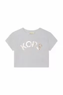 Koszulki dla dziewczynek - Michael Kors t-shirt bawełniany dziecięcy kolor szary - miniaturka - grafika 1