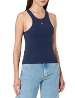 Koszulki i topy damskie - Tommy Hilfiger Damski top z dzianiny Tjw kobiecy żebrowany inny top z dzianiny, granatowy, S, Ciemna granatowa, S - miniaturka - grafika 1