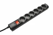 Listwy zasilające - Trust Surge Guard ochrona przeciwprzepięciowa (z 6 portami) czarna 21059 - miniaturka - grafika 1