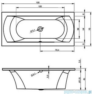 Riho Lima wanna prostokątna150x70cm z hydromasażem Flow prawa B049004005 - Wanny z hydromasażem - miniaturka - grafika 2