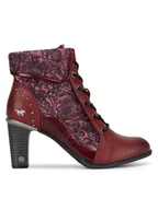 Botki damskie - Mustang Botki 1335-506 Czerwony - miniaturka - grafika 1