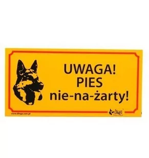 Dingo Tabliczka Ostrzegawcza "Uwaga! Pies Nie-Na-Żarty!" - Pozostałe akcesoria dla psów - miniaturka - grafika 1