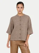 Swetry damskie - ONLY Kardigan Camilla 15348772 Brązowy Regular Fit - miniaturka - grafika 1