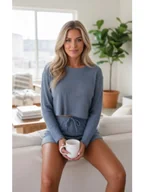 Piżamy damskie - Passion Dreamora - Piżama dwuczęściowa Niebieska Wariant/Rozmiar: L DOSTAWA 24h GWRANCJA - miniaturka - grafika 1