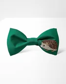 Krawaty i muchy męskie - Mucha męska haftowana jeż jeżyk zielona - miniaturka - grafika 1