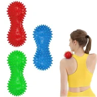 Akcesoria do rehabilitacji - Podwójna piłka sensoryczna z wypustkami do masażu 4FIZJO, różne kolory - miniaturka - grafika 1