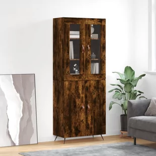 vidaXL Witrynka przydymiony dąb 69,5x34x180 cm materiał drewnopochodny - Witryny - miniaturka - grafika 1