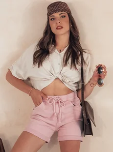 Spodenki damskie BEACH VIBE różowe Dstreet SY0390-XL - Spodenki damskie - miniaturka - grafika 1