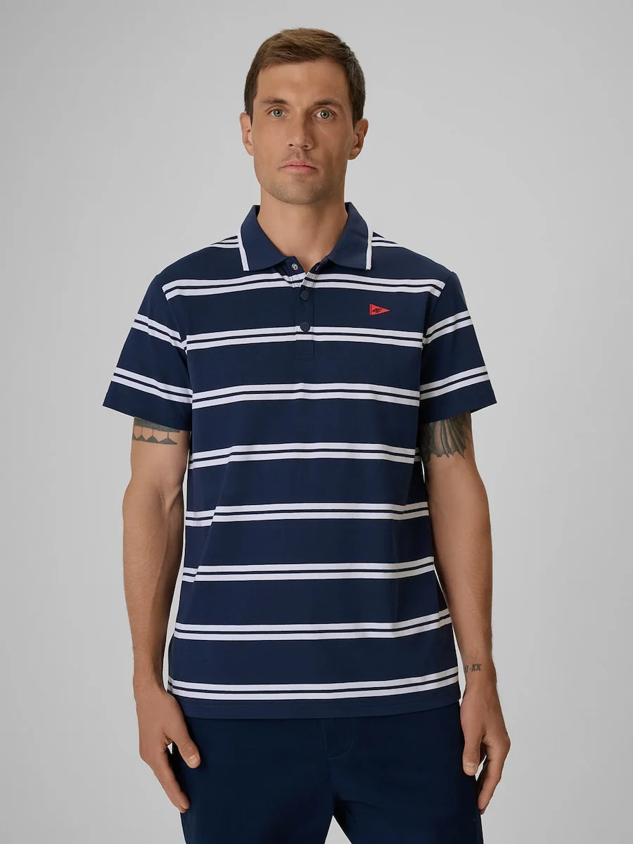 Koszulka polo regular męska 4F 4FRSS26TPTSM0898-31S Granatowy M
