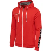Bluzy męskie - Hummel męska bluza z kapturem HmlAuthentic Poly Zip Hoodie czerwony czerwony (True Red) M 204937-3062 - miniaturka - grafika 1