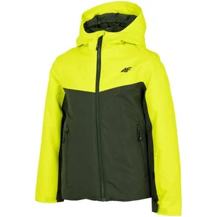 4F, Kurtka Narciarska Dla Chłopca, Hjz22 JKUMN001 43S, khaki, Rozmiar 134 - Kurtki narciarskie - miniaturka - grafika 1