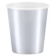 Naczynia i sztućce jednorazowe - PartyDeco Kubeczki papierowe "Classic", srebrne, 200 ml, 6 szt KPP11-018 - miniaturka - grafika 1