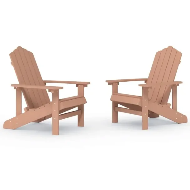 Krzesła Ogrodowe Adirondack HDPE Brązowe 73 x 83 x 92 cm