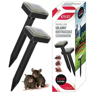 K751C7 Solarny Odstraszacz Opak. 2 Szt. Gryzoni Kretów - Zwalczanie i odstraszanie szkodników - miniaturka - grafika 1