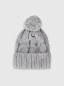 Czapki damskie - Czapka zimowa z dodatkiem wełny damska 4F 4FRAW25ACAPF0724-27M Szary S - miniaturka - grafika 1