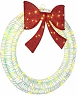 Ozdoby bożonarodzeniowe - vidaXL Wianek z 80 diodami LED Ciepła biel 90 cm PET - miniaturka - grafika 1