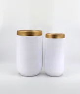 Donice - Donica wysoka biała ze złotym 2 szt. Paris - miniaturka - grafika 1