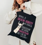 Torby i wózki na zakupy - czarna torba EKO z nadrukiem - miniaturka - grafika 1