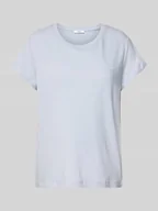 Koszulki i topy damskie - T-shirt z prążkowanym, okrągłym dekoltem model ‘MEGAN’ - miniaturka - grafika 1
