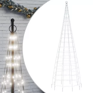 Choinka z lampek, na maszt, 550 zimnych białych LED, 300 cm Lumarko! - Oświetlenie świąteczne - miniaturka - grafika 3