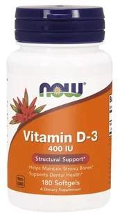 Now Foods Foods FOODS Witamina D-3 400IU 180 kaps. NW504 - Witaminy i minerały - miniaturka - grafika 1