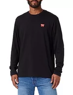 Koszulki męskie - Wrangler T-shirt męski Ls Sign Off Tee, czarny, XXL - miniaturka - grafika 1