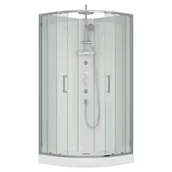 Kabiny prysznicowe - Kabina prysznicowa z hydromasażem Wega 90 WHITE KERRA - miniaturka - grafika 1