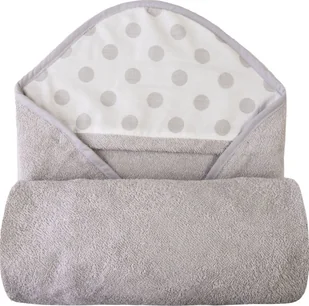 BabyMatex Okrycie kąpielowe 100x100 szare w kropki Babymatex - Okrycia kąpielowe dla dzieci - miniaturka - grafika 1