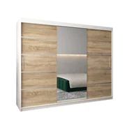 Szafy - Szafa przesuwna garderoba VERONA 2 250 gł. 62 Biały / Sonoma - miniaturka - grafika 1