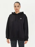 Bluzy damskie - adidas Bluza adicolor Trefoil IU2409 Czarny Oversize - miniaturka - grafika 1