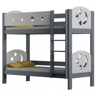 Szare piętrowe łóżko z materacami w komplecie - Mimi 3X 190x90 cm - Łóżka dla dzieci i młodzieży - miniaturka - grafika 1