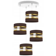 Lampy sufitowe - Lampa sufitowa wisząca Elegance Gold modern 4xE27 abażur walec biało/brązowy Light Home LH - miniaturka - grafika 1