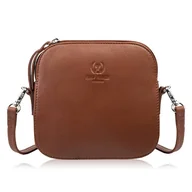 Torebki damskie - Mała torebka damska skórzana kopertówka na ramię do ręki koniakowa AY-24-CG - miniaturka - grafika 1