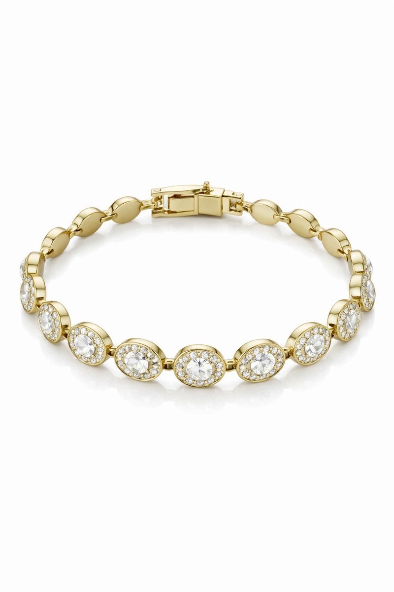 SWAROVSKI ZŁOTA BRANSOLETKA Z KRYSZTAŁAMI POZŁACANA M 1I3A