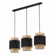 Lampy sufitowe - TK Lighting Listwa wisząca nowoczesna BOHO Black 3pł. ratan Wysyłka za 0 zł 6541 - miniaturka - grafika 1