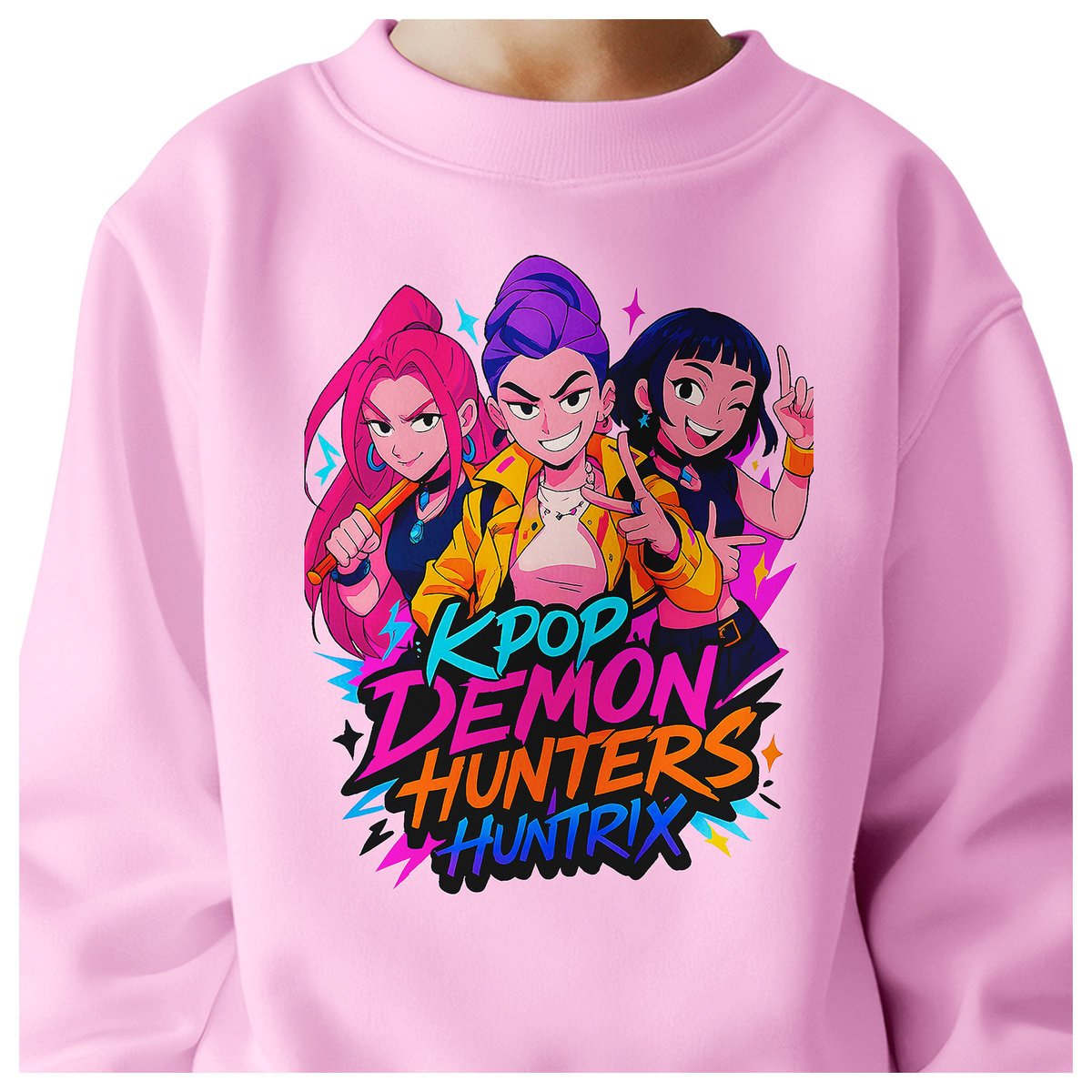 BLUZA DZIECIĘCA KPOP DEMON HUNTERS HUNTRIX 134-140 BAWEŁNIANA JAKOŚĆ