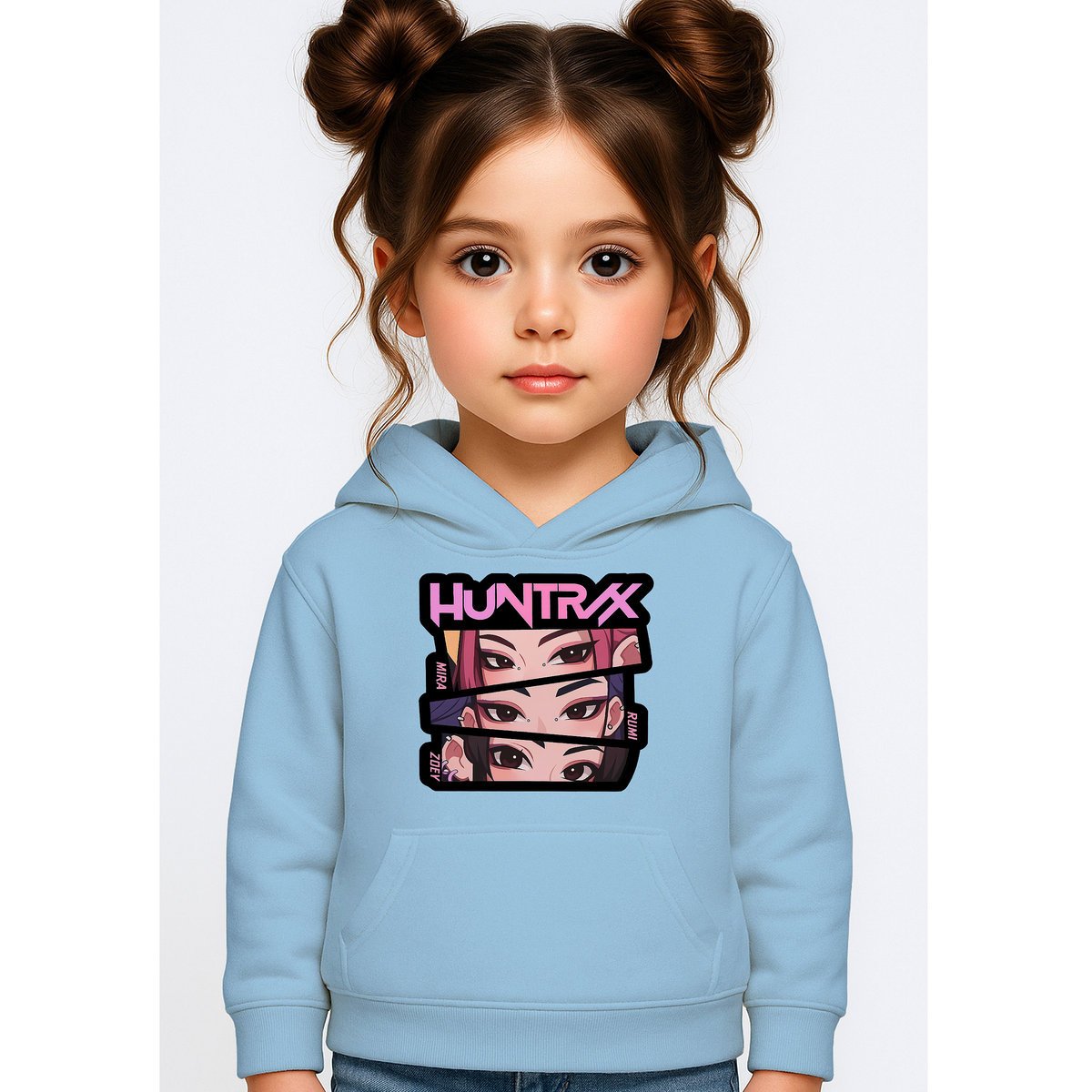 BLUZA DZIECIĘCA KPOP DEMON HUNTERS HUNTRIX 110-116 Z KAPTUREM BAWEŁNIANA