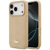 Etui i futerały do telefonów - Etui LACOSTE Nomograme Gold Logo MagSafe do Apple iPhone 17 Pro Beżowy - miniaturka - grafika 1
