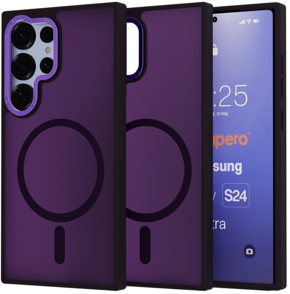 Etui matowe Supero Magmat MagSafe do Samsung Galaxy S24 Ultra, fioletowe