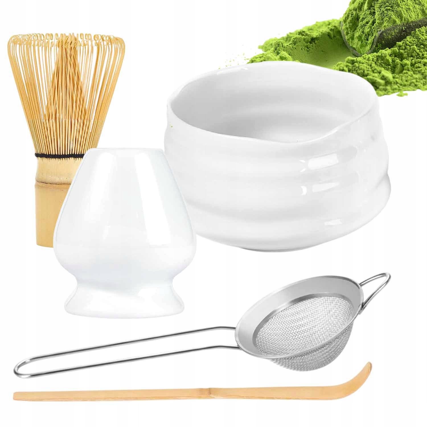 Zestaw Do Herbaty Matcha 5el, Chasen, Chashaku, Miotełka, Podstawka