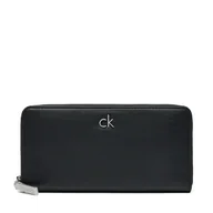 Portfele - Duży Portfel Damski Calvin Klein Ck Daily Large Zip Around_Pbl K60K612850 Czarny - miniaturka - grafika 1