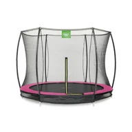 Trampoliny - Exit Trampolina naziemna Silhouette ø244cm z siatką zabezpieczającą różowa - miniaturka - grafika 1