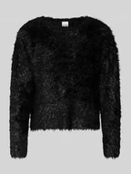 Swetry damskie - Sweter o kroju regular fit ze sztucznego futra model ‘Lizi’ - miniaturka - grafika 1