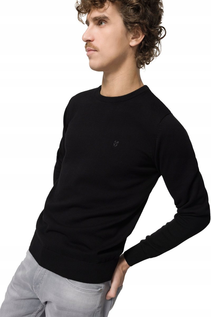Sweter Męski Bawełniany Czarny Próchnik PM3 3XL