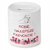 Skarbonki - SKARBONKA KOSMETYCZKI ROBIĘ NAJLEPSZE PAZNOKCIE! z Nadrukiem ze Zdjęciem - miniaturka - grafika 1