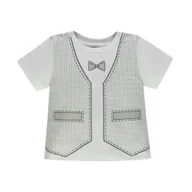 Bluzki damskie - Chłopięca Bluzka Z Krótkim Rękawem, szary, rozmiar 68 - miniaturka - grafika 1