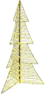 Ozdoby bożonarodzeniowe - vidaXL Choinka z 240 diodami LED Ciepła biel 180 cm rattan - miniaturka - grafika 1